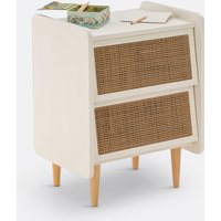 Kaya Bedside Table with 2 Cane Drawers