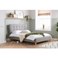Birlea Stockholm Grey Upholstered Bed, Double