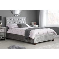Birlea Cologne Steel Crushed Velvet Bed, Double