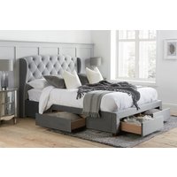 Birlea Hope Grey Velvet Storage Bed, Double