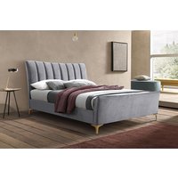 Birlea Clover Grey Velvet Fabric Bed, King Size