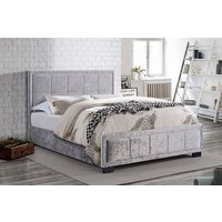 Birlea Hannover Steel Crushed Velvet Fabric Bed, King Size