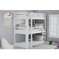 Birlea Tressa White Kids Triple Bunk Bed, Single