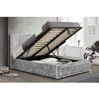 Birlea Hannover Steel Crushed Velvet Fabric Ottoman Bed, King Size