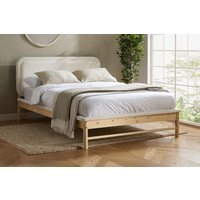 Emmi White Fabric Boucle Bed, Double