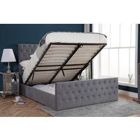 Birlea Marquis Grey Velvet Fabric Ottoman Bed, King Size