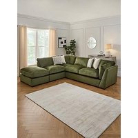 Very Home Anniston Fabric Left Hand Corner Chaise Sofa With Footstool - Made To Order In The Uk