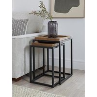 Very Home Harlem Square Nest Of 2 Tables - Mid Oak - Fsc&Reg; Certified