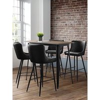 Julian Bowen Luxe Faux Leather Barstool - Black
