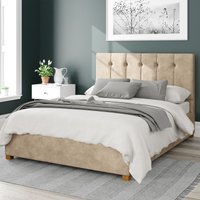 Hepburn Linen Storage Ottoman Bed with Vertical Buttoned Upholstered Headboard