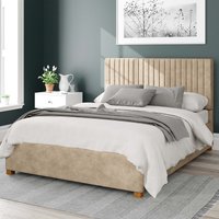 Grant Linen Storage Ottoman Bed With Vertical Upholstered Headboard