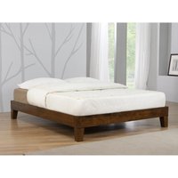 Heartlands Furniture Charlie Platform Bed Rustic Oak King Size Rustic Oak Wooden Bed