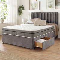 Grant Linen Divan Bed with 2 Drawers and Pocket+ Memory Mattress Set