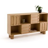 Cannelo, Low Oak Veneered Bookcase L165cm