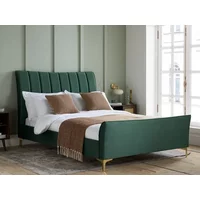 Birlea Clover Green Velvet Fabric Bed Frame - 4ft6 Double