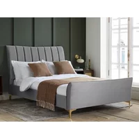 Birlea Clover Grey Velvet Fabric Bed Frame - 4ft Small Double