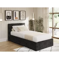GFW Black Crushed Velvet Ottoman Storage Bed Frame - 4ft Small Double
