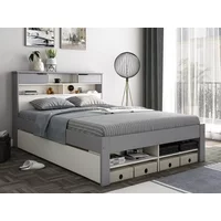 Bedmaster Fabio Grey and White Wooden Bed Frame - 5ft King Size