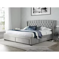 Bedmaster Newton Grey Fabric 4 Drawer Bed Frame - 4ft6 Double
