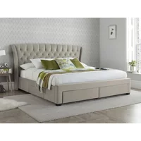 Bedmaster Newton Stone Fabric 4 Drawer Bed Frame - 4ft6 Double