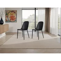 Core Aspen Duo Chair Set of 2 Black Plastic Seats