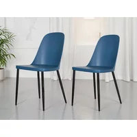Core Aspen Duo Chair Set of 2 Blue Plastic Seats