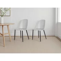 Core Aspen Duo Chair Set of 2 Grey Plastic Seats