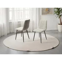 Core Aspen Straight Stitch Set of 2 Light Grey Cord Fabric Dining Chairs