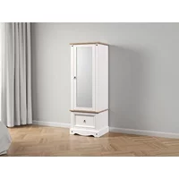 Core Corona White Wax Mirrored Door Wardrobe