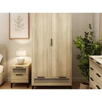 GFW Ezra Oak 2 Door 1 Drawer Double Wardrobe