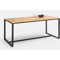 Hiba Oak & Steel Dining Table (Seats 8).