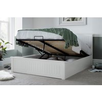 Madison White Ottoman Bed, King Size