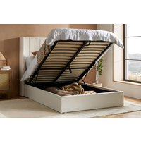 Maisey White Boucle Ottoman Bed, Double