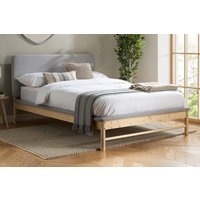 Ezra Grey Fabric Bed, Double