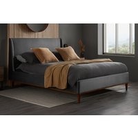 Lincoln Grey Velvet Bed, Double