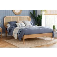 Elina Rattan Oak Bed, Double