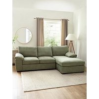 Very Home Salerno Standard Back Right Hand 3 Seater Fabric Chaise Sofa - Green - Fsc&Reg; Certified