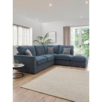Very Home Lucerne Right Hand Fabric Corner Chaise Sofa With Footstool - Made To Order In The Uk