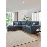 Very Home Lucerne Left Hand Fabric Corner Chaise Sofa With Footstool - Made To Order In The Uk