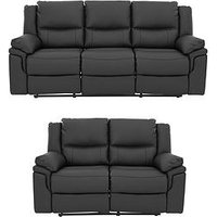 Very Home Albion Luxury Faux Leather 3 + 2 Seater Manual Recliner Sofas