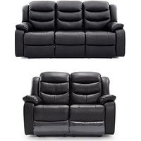 Very Home Rothburyluxury Faux Leather 3 + 2 Seater Manual Recliner Sofas