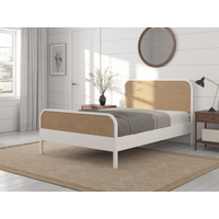 Snuggle Beds Clementine Rattan Bed Double White Wooden Bed