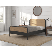 Snuggle Beds Clementine Rattan Bed King Size Black Wooden Bed