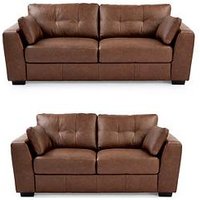 Very Home Arden Italian Leather 3 Seater + 2 Seater Sofa Set