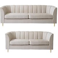Very Home Guild 3 + 2 Seater Fabric Sofa Set (Buy &Amp; Save!) - Ivory