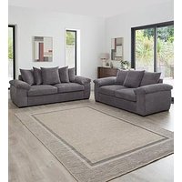 Very Home Amalfi Scatter Back 3 + 2 Seater Fabric Sofa (Buy &Amp; Save!) - Charcoal - Fsc&Reg; Certified