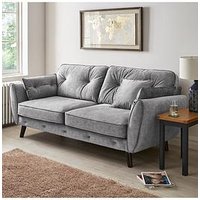 Very Home Paulo Velvet 3 Seater Sofa - Grey - Fsc&Reg; Certified - 3 Seater Sofa