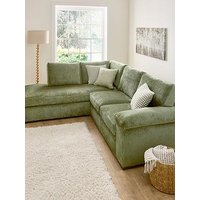 Very Home Salerno Standard Back Fabric Left Hand Corner Chaise Sofa - Green - Fsc&Reg; Certified
