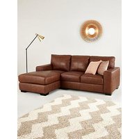 Very Home Hampshire Italian Leather Left Hand 3 Seater Chaise - Fsc&Reg; Certified