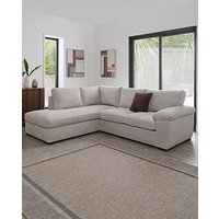 Very Home Amalfi Standard Back Fabric Left Hand Corner Chaise Sofa - Silver - Fsc&Reg; Certified